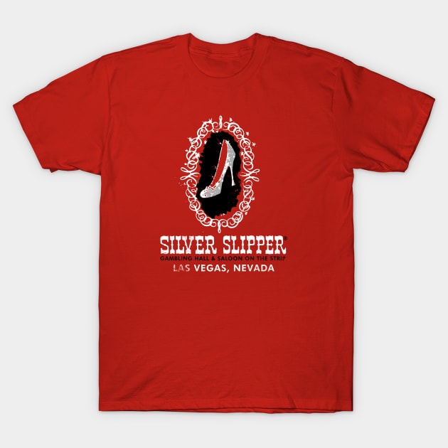 Retro Vintage Silver Slipper Gambling Hall & Saloon Las Vegas T-Shirt by StudioPM71